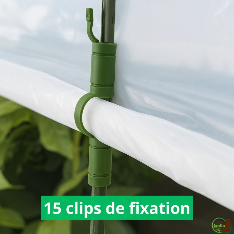 Serre à tomates avec bâche et 15 clips de fixation Shopix