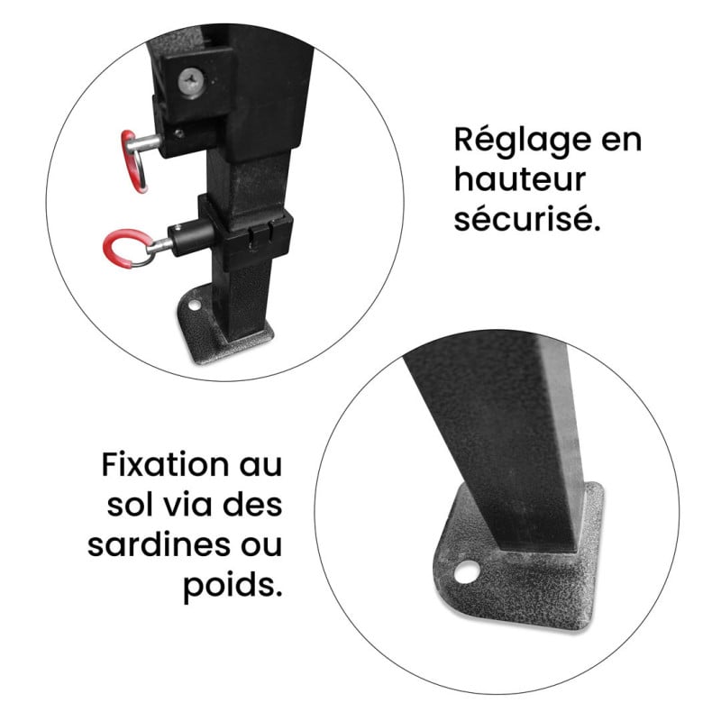 Tonnelle pliante 3 x 3 professionnelle, tente chapiteau pour marchés, foires...