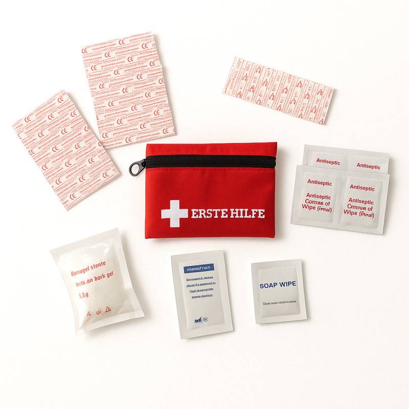 Equipé d'un kit médical d'urgence en cas de chute