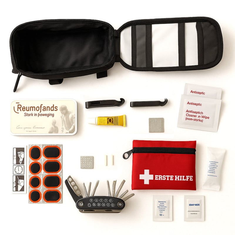 Sacoche vélo vtt pour téléphone avec kit de secours