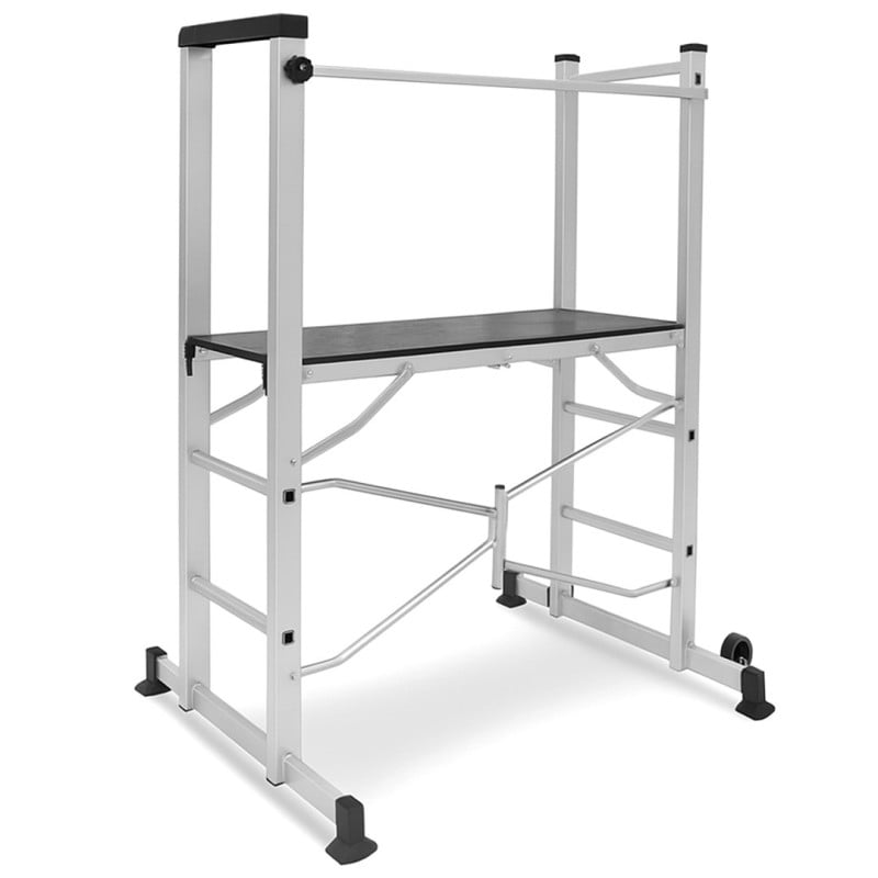 Échafaudage aluminium pliable 3m : idéal pour travaux intérieurs et extérieurs