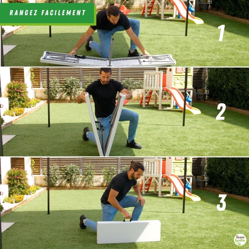 Banc de jardin pliant  blanc 4 personnes