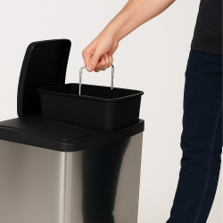 Poubelle double compartiment à pédales 2 x 20 L