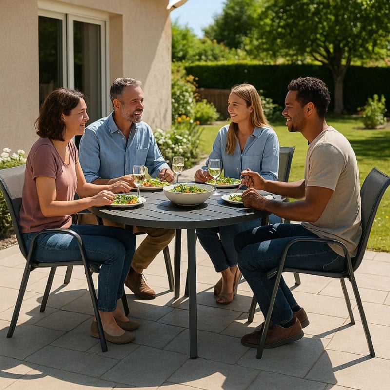 Chaises de jardin textilène - x 4