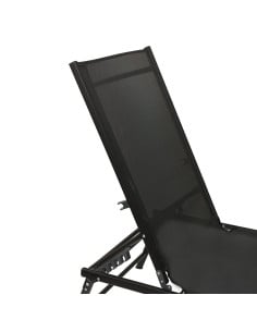 Transat de jardin inclinable noir , toile textilène – Résistant et élégant