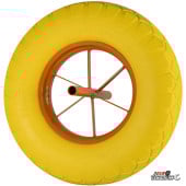 Roue de brouette pleine increvable diamètre 360 mm avec axe diamètre 20 mm