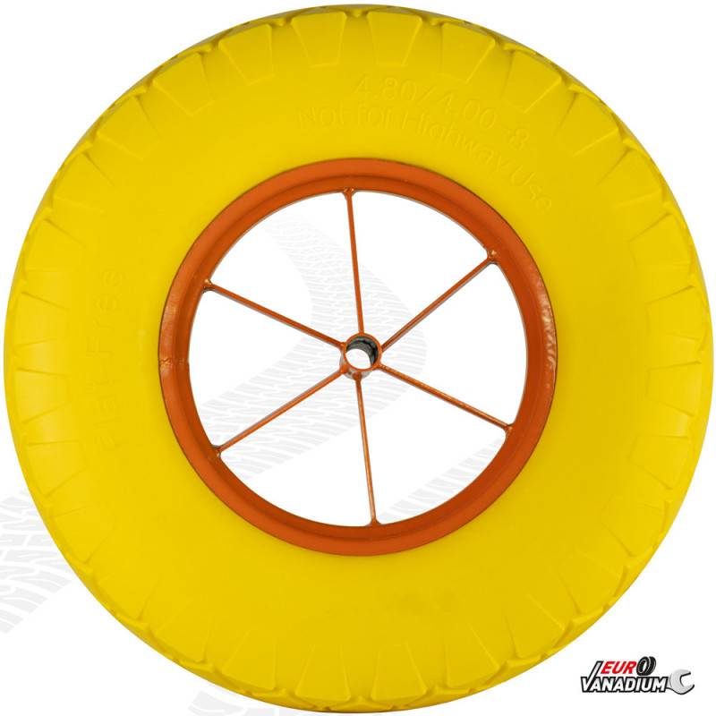 Roue de brouette pleine increvable diamètre 360 mm avec axe diamètre 20 mm