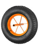 Roue de brouette gonflée diamètre 380 mm avec axe diamètre 20 mm
