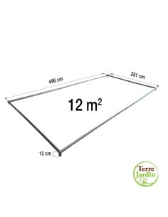 Fondation serre de jardin 496×251×12 cm en acier galvanisé