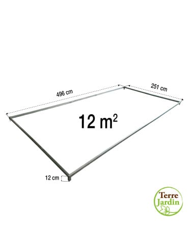 Fondation serre de jardin 496×251×12 cm en acier galvanisé
