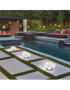 Galet lumineux solaire extérieur – décoration LED blanc froid