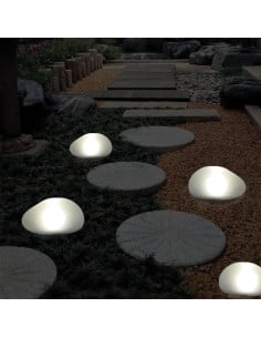 Galet lumineux solaire extérieur – décoration LED blanc froid