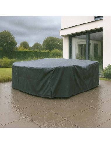 Housse polyester 600D enduit PVC pour salon de jardin L350 x l230 x H90 cm