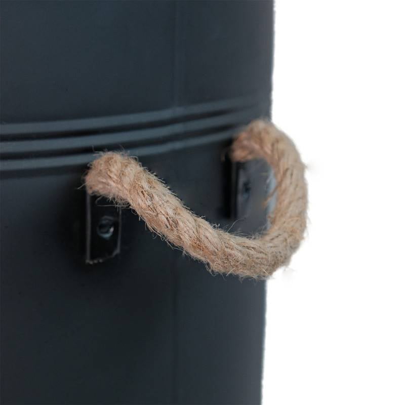 Réservoir à granulés de bois en acier noir 51 L avec pelle et tamis