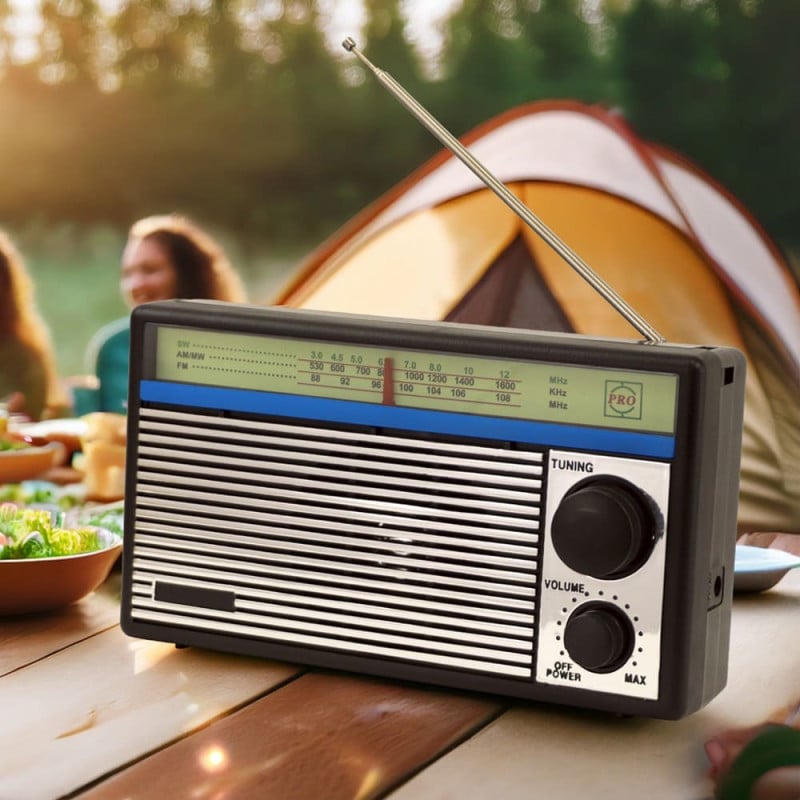 Radio portable à piles 3 bandes AM/FM/SW avec prise casque Radio portable à piles 3 bandes AM/FM/SW avec prise casque