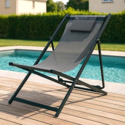 Chaise chilienne textilène gris anthracite