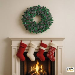 Couronne de l'Avent en guirlande de sapin de Noël artificiel 48 cm