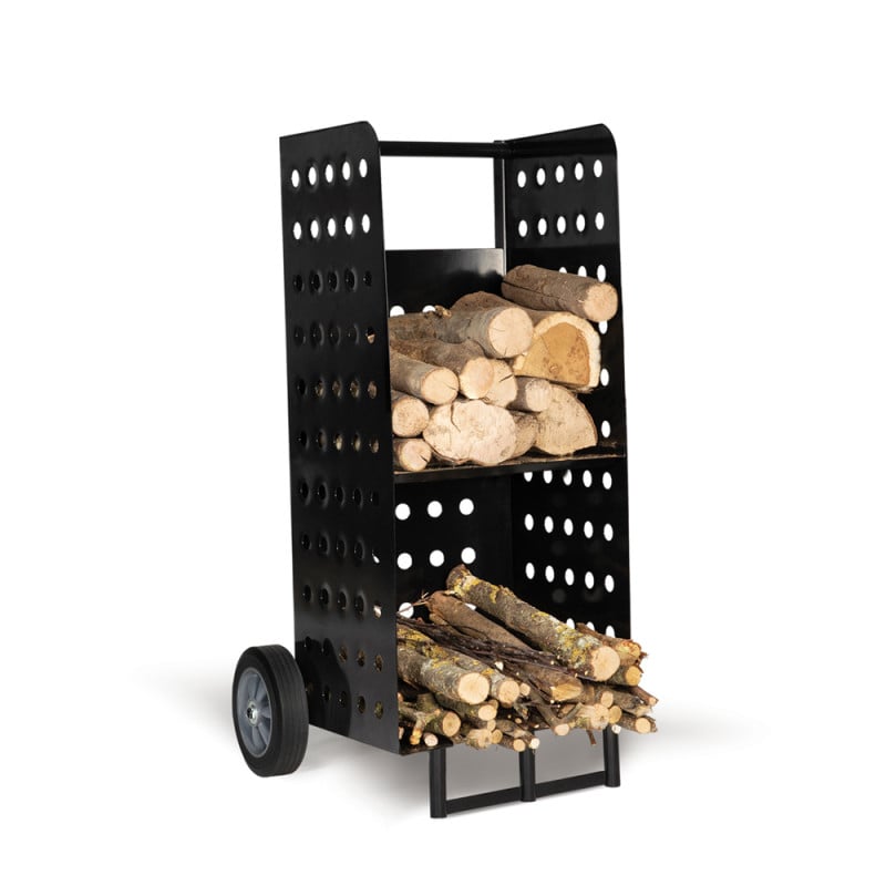 Chariot porte bûches en métal Chariot porte bûches en métal