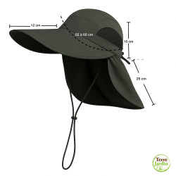 Chapeau caquette avec protection nuque et maille respirante - unisexe