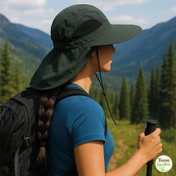 Chapeau caquette avec protection nuque et maille respirante - unisexe