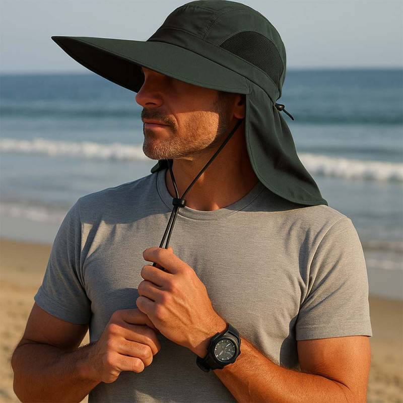 Chapeau caquette avec protection nuque et maille respirante - unisexe