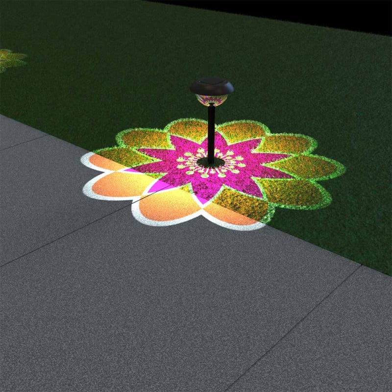 Lampe solaire LED Mandala décorative 2-en-1