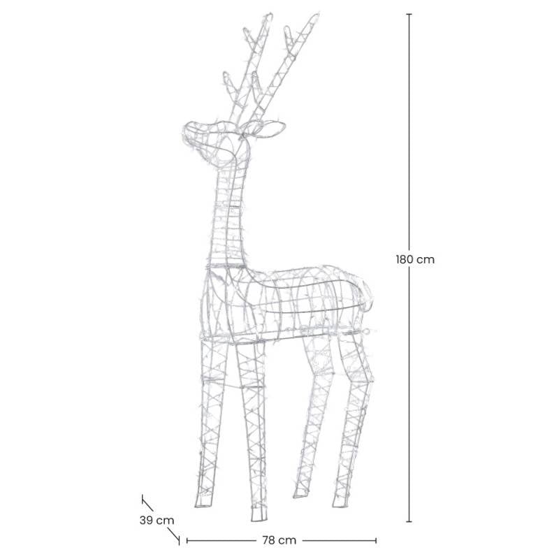 Renne lumineux solaire 180 cm - IP44