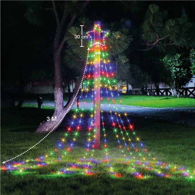 Étoile filante électrique cascade 3 m - multicolore - IP44