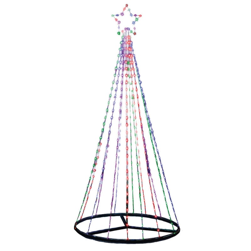 Sapin lumineux LED multicolore avec télécommande