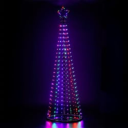 Sapin lumineux LED multicolore avec télécommande
