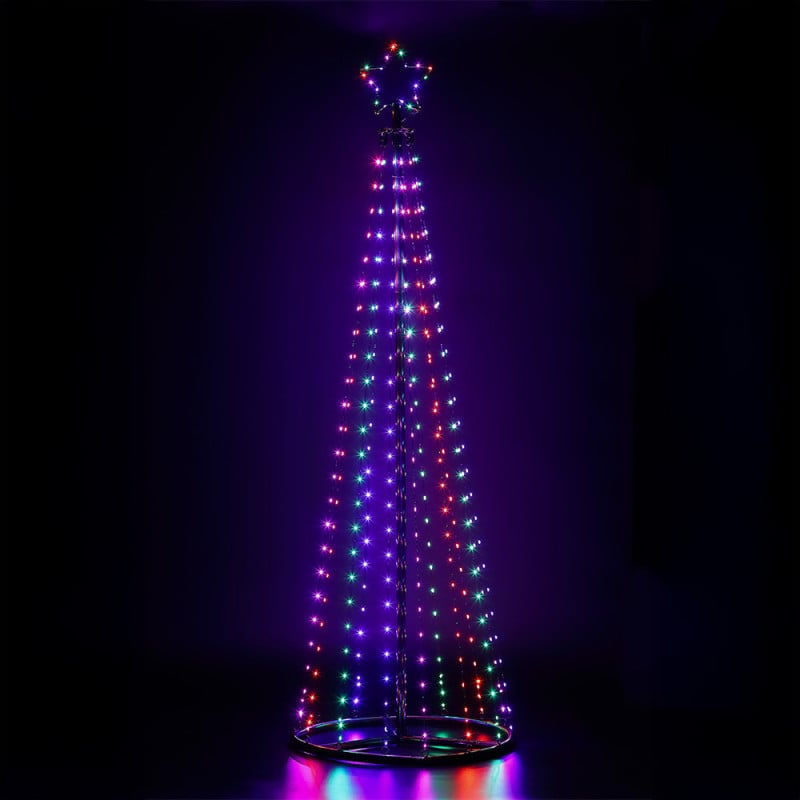 Sapin lumineux LED multicolore avec télécommande