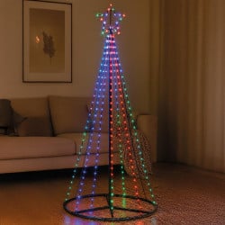 Sapin lumineux LED multicolore avec télécommande