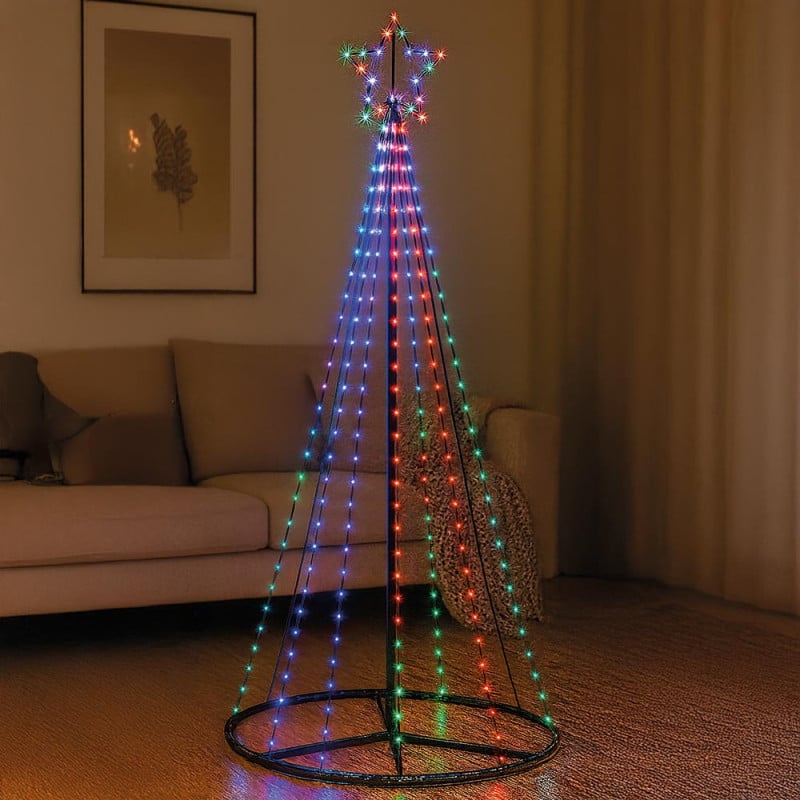 Sapin lumineux LED multicolore avec télécommande