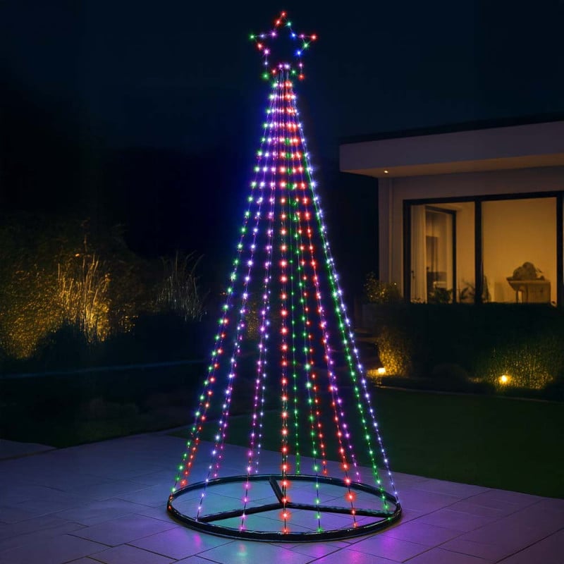 Sapin lumineux LED multicolore avec télécommande