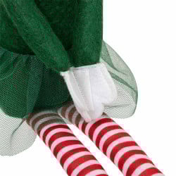 Lutins farceurs fille et garçon - Décoration ludique de Noël 40 cm