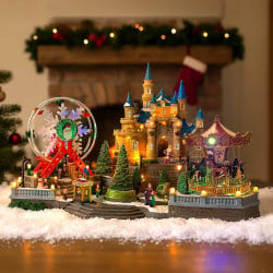 Village de Noël animé lumineux château fête