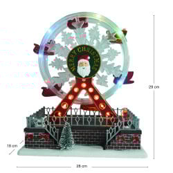 Village de Noël grande roue animé et lumineux à piles