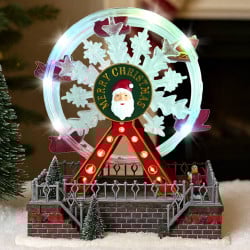 Village de Noël grande roue animé et lumineux à piles
