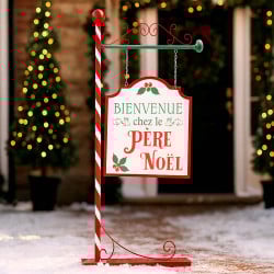 Pancarte métal Père Noël H105,5 cm