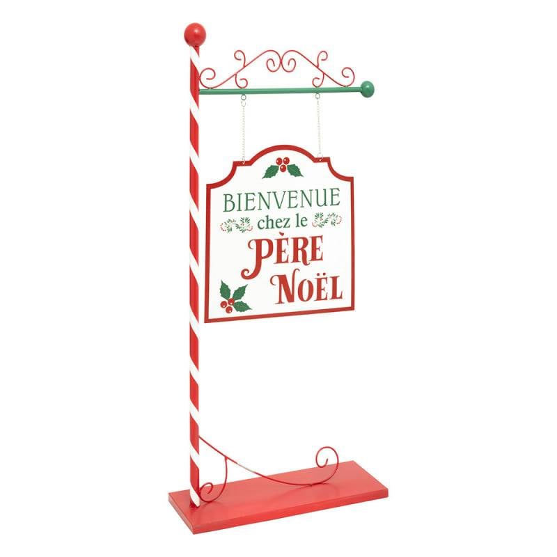 Pancarte métal Père Noël H105,5 cm