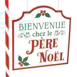 Pancarte métal Père Noël H105,5 cm