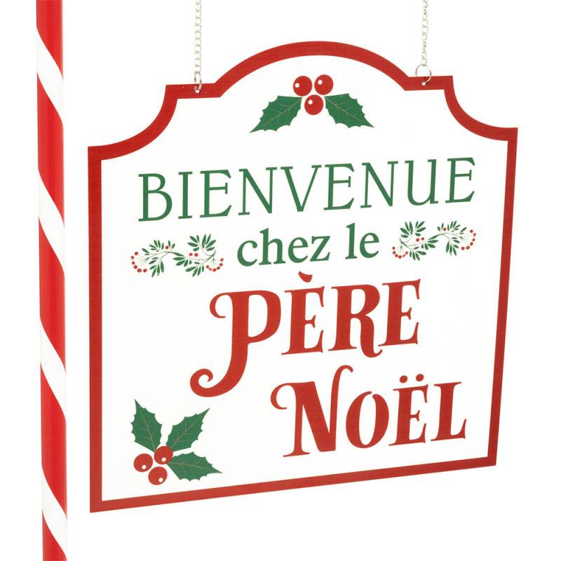 Pancarte métal Père Noël H105,5 cm