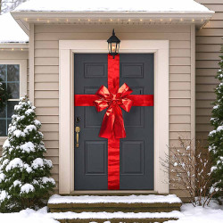 Noeud rouge de Noël pour porte intérieur ou extérieur