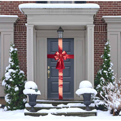 Noeud rouge de Noël pour porte intérieur ou extérieur