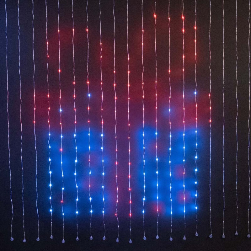 Rideau lumineux animé 200 x 200 cm avec télécommande et application mobile Rideau lumineux animé 200 x 200 cm avec télécommande et application mobile