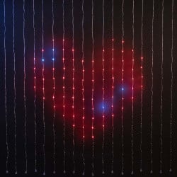 Rideau lumineux animé 200 x 200 cm avec télécommande et application mobile