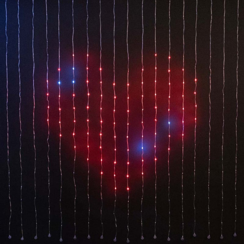Rideau lumineux animé 200 x 200 cm avec télécommande et application mobile Rideau lumineux animé 200 x 200 cm avec télécommande et application mobile