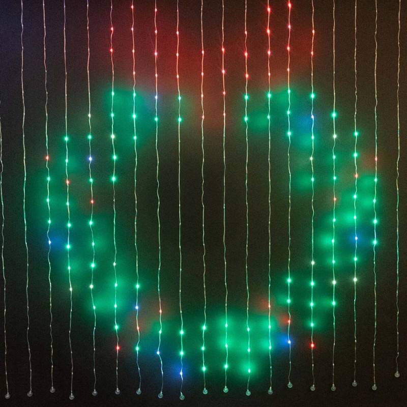 Rideau lumineux animé 200 x 200 cm avec télécommande et application mobile