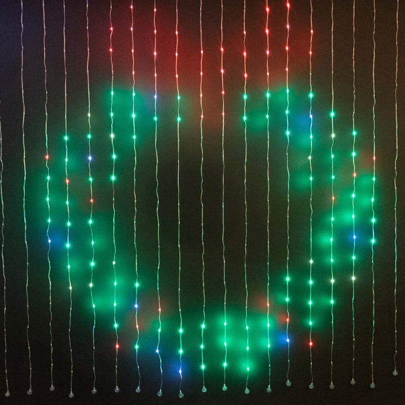 Rideau lumineux animé 200 x 200 cm avec télécommande et application mobile Rideau lumineux animé 200 x 200 cm avec télécommande et application mobile