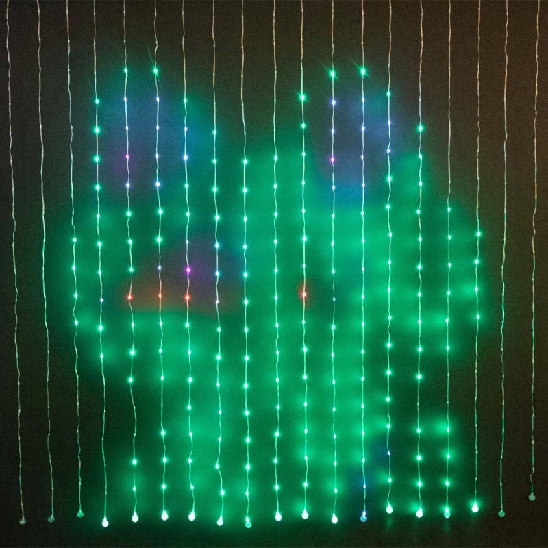 Rideau lumineux animé 200 x 200 cm avec télécommande et application mobile Rideau lumineux animé 200 x 200 cm avec télécommande et application mobile